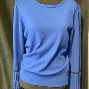 TALBOTS Long Sleeve Blue Sweater Top with Accent’s on Sleeves. Like New.